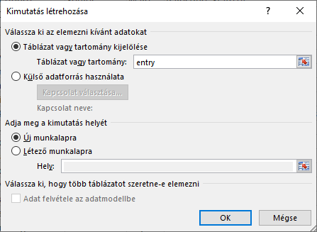 Excel - Kimutatás készítése névvel ellátott tartomány segítségével