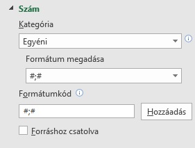 Egyéni számformátum megadása