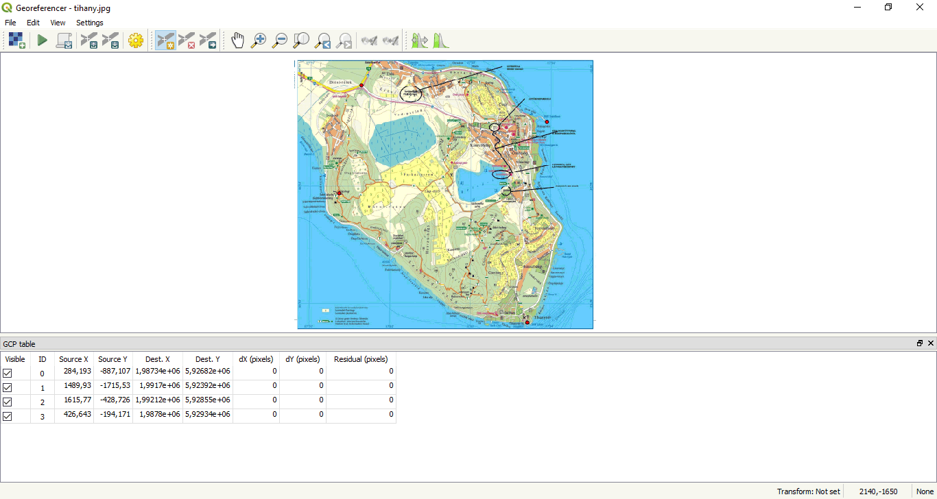 QGIS - Illesztőpontpárok keresése georeferáláshoz