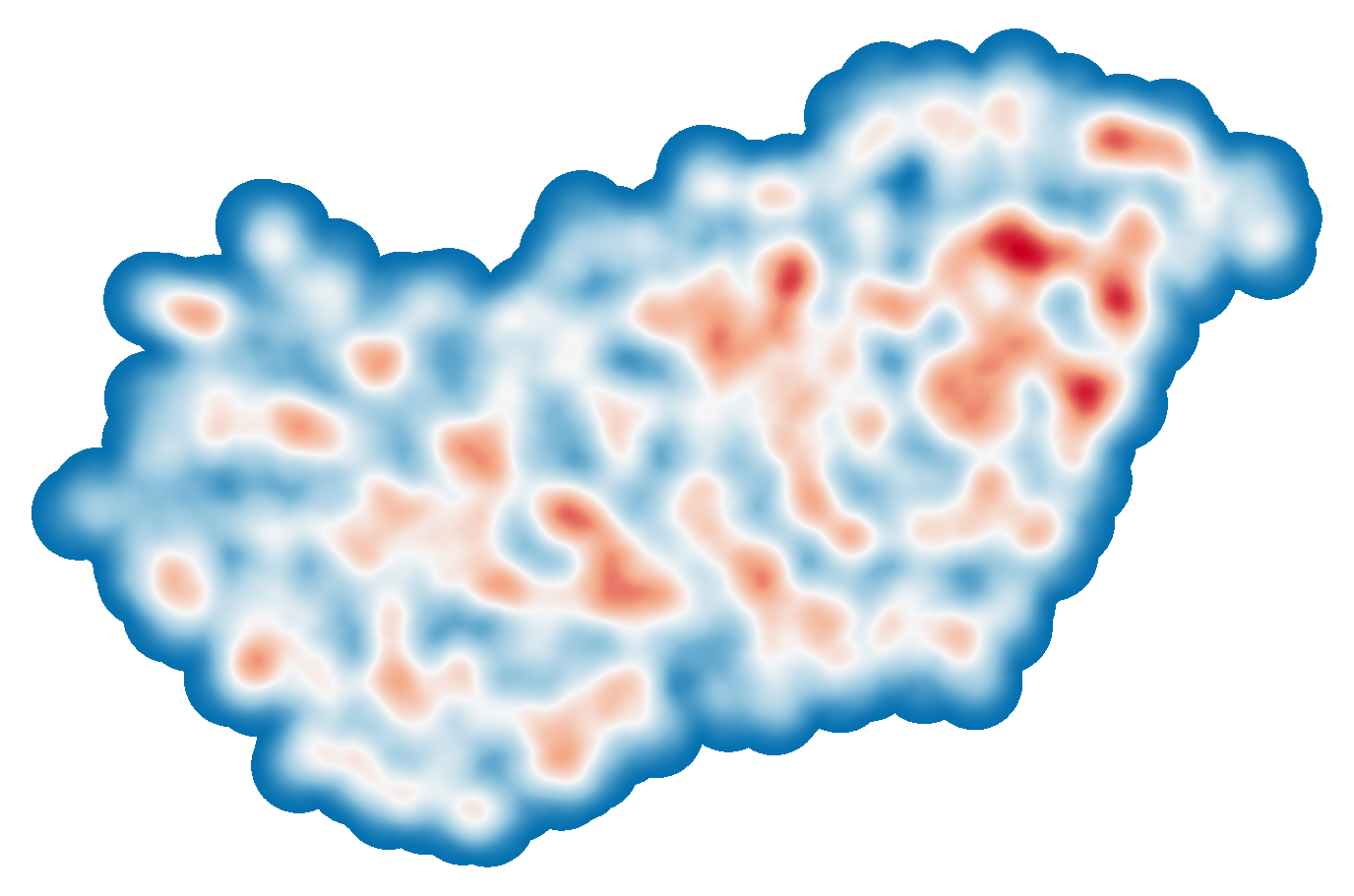 QGIS - Heatmap tool eredménye