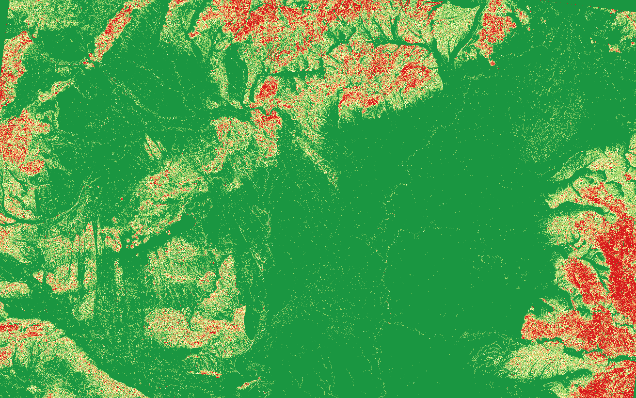 QGIS - Lejtőkategória térkép