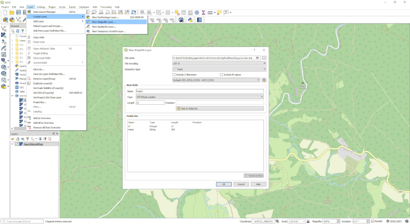 QGIS - Üres vektoros réteg létrehozása