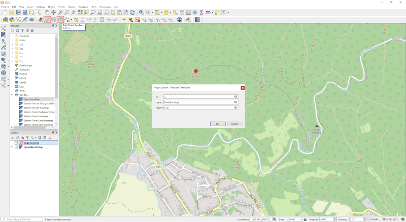 QGIS - Vektoros réteg szerkesztése