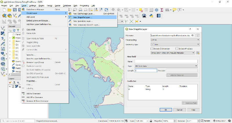 QGIS - Üres vektoros réteg létrehozása