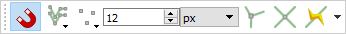 QGIS - Snapping toolbar ikonjai