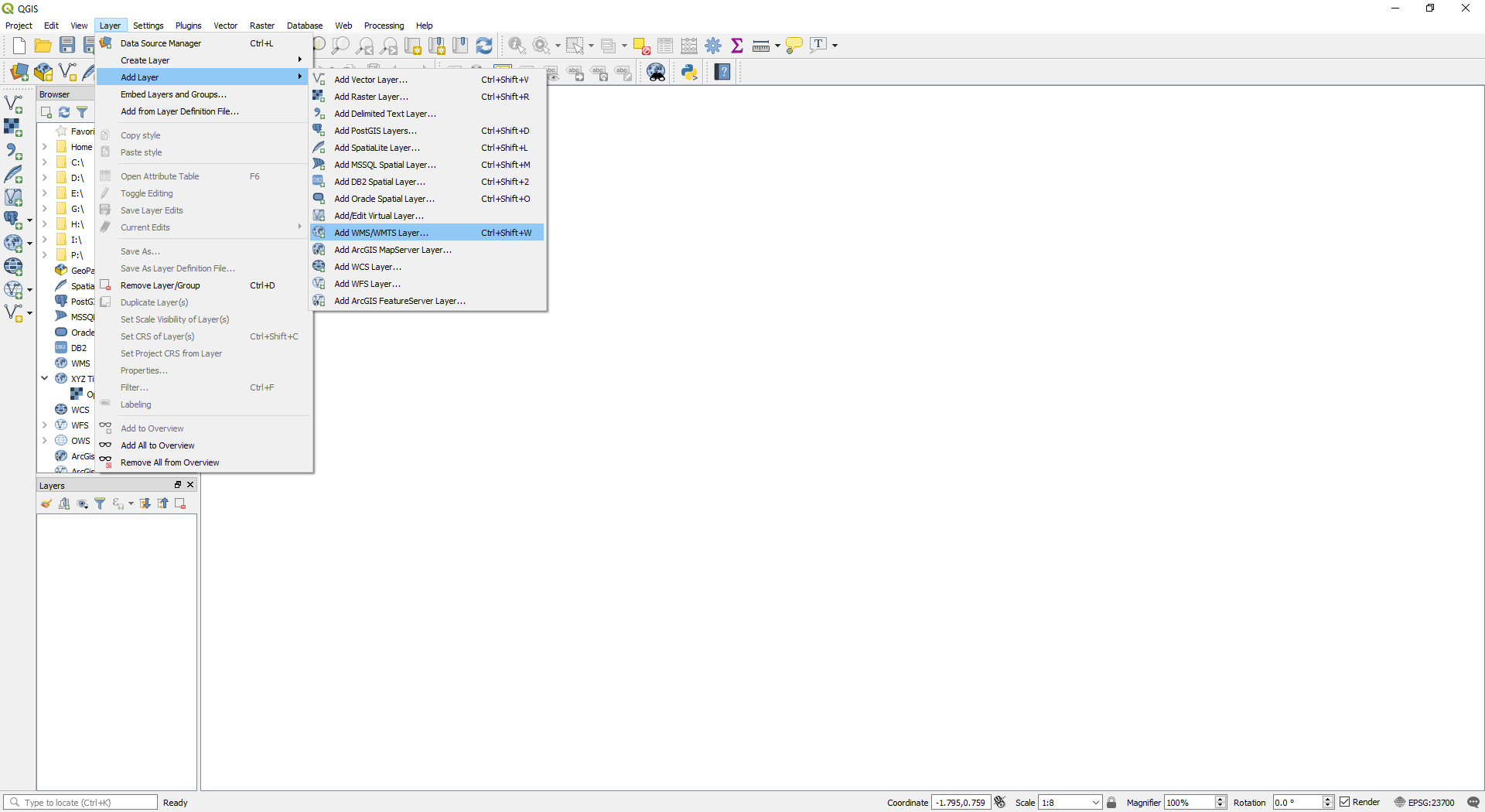 QGIS - Add WMS/WMTS Layer