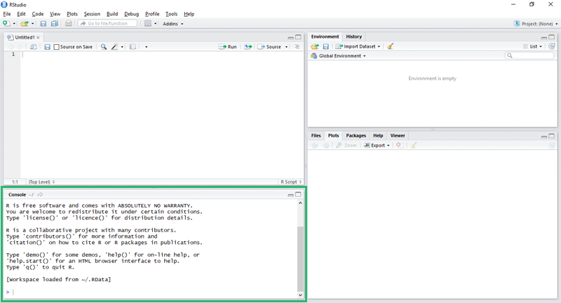 R - RStudio Console ablaka