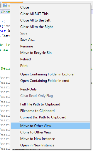 Notepad++ kezelőfelületének megosztása