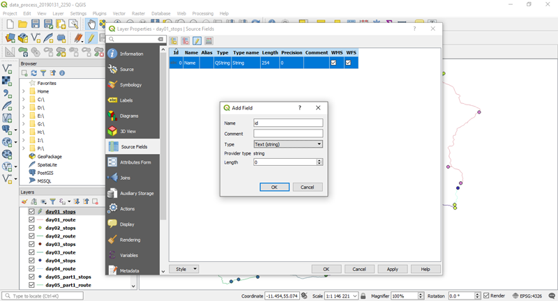 PaciTrip - ID mező hozzáadása a réteghez QGIS-ben