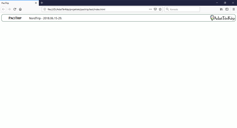 PaciTrip - Az alkalmazás váza: a fejléc CSS szabályokkal