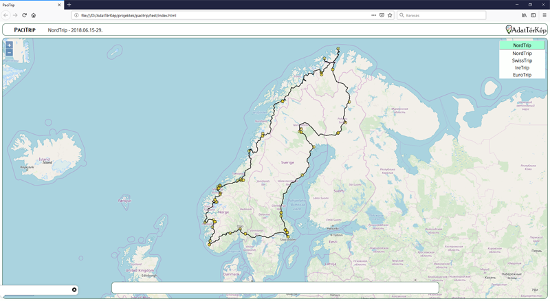 PaciTrip - A stílusokkal ellátott információ ablak